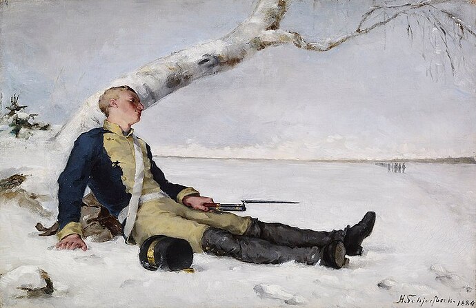 800px-Helene_Schjerfbeck_-_Wounded_Warrior_in_the_Snow