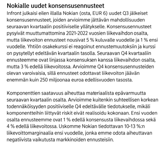 Nordean Nokia-kommentti