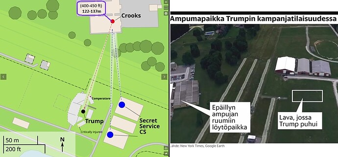 Trump shooting distance  @ 2024-07-13